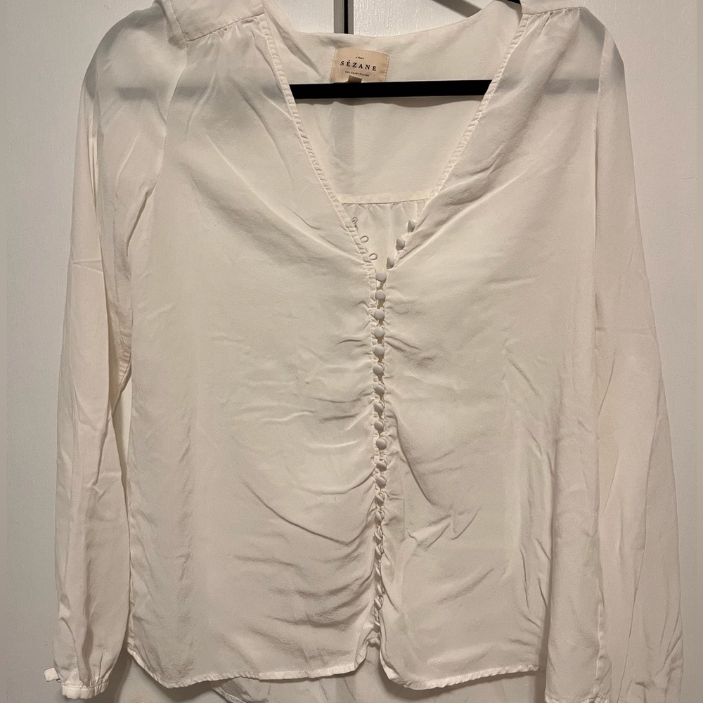 NWOT Sezane white blouse Sz 36